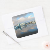 Jokulsarlon iceberg湖の反射シール スクエアシール (封筒)