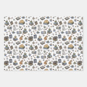 Jolabokaflod Books, Cats, and Cocoa Christmas Gift ラッピングペーパーシート (正面)