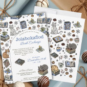 Jolabokaflod Holiday Book Exchange Hand Drawn 招待状