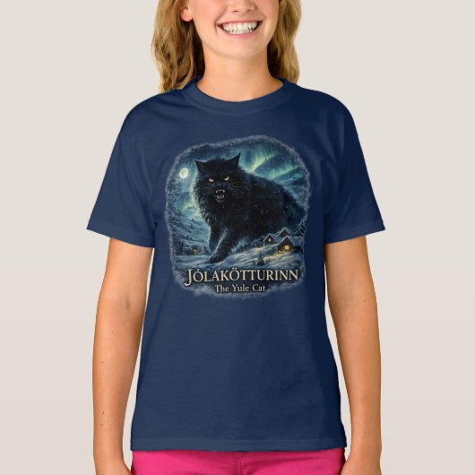 Jólakötturinn Yule Cat Iceland Christmas Folklore Tシャツ (正面)