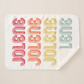 JOLENEギフト名パーソナライズされたレトロヴィンテージ80s 90 シェルパブランケット (正面(横))