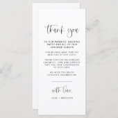 JOLIEおもしろいスクリプトミニマリストテーブルサンキューカード メニュー (正面/裏面)