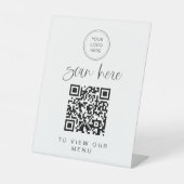 JOLIEおもしろいミニマリストスクリプトビジネスメニューQRコード 台座サイン (正面)