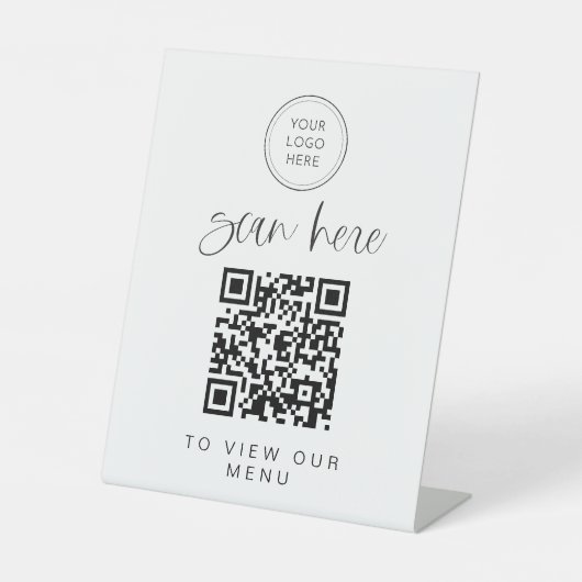 JOLIEおもしろいミニマリストスクリプトビジネスメニューQRコード 台座サイン (正面)