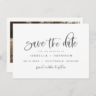 JOLIEミニマモダンリストBoho写真Save the Date 招待状