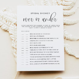 JOLIEミニマリストの上または下ブライダルシャワーゲーム 招待状