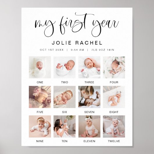 JOLIEミニマルおもしろいBoho初年度写真マイルストーン ポスター (正面)