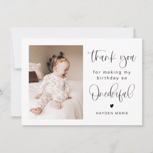 JOLIEミニマルおもしろいOnederful誕生日ありがとう 招待状 (正面)