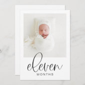 JOLIE第1期モダン誕生日マイルストーンフォトバナー 招待状 (正面/裏面)