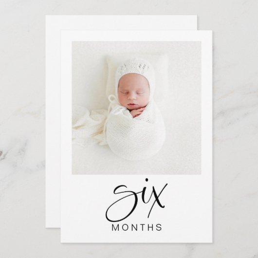 JOLIE第1期モダン誕生日マイルストーンフォトバナー 招待状 (正面/裏面)