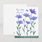 Jolie carte de fêtes des mères fleurs aquarelle シーズンカード (正面/裏面)