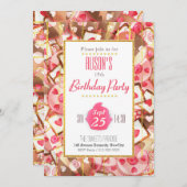 Jolie carte d'invitation de Fête Anniversaire 招待状 (正面/裏面)