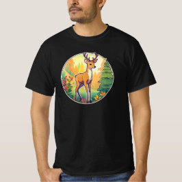 Jolie image d’un cerf dans la forêt. tシャツ