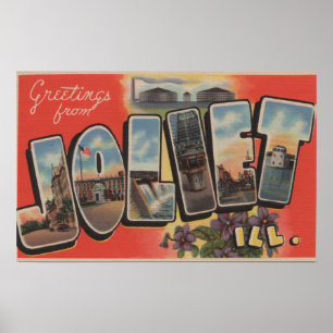 Joliet、イリノイ-大きい手紙場面2 ポスター