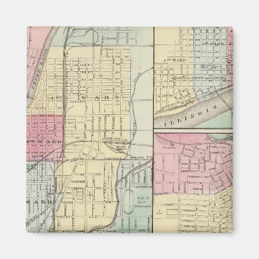 Joliet，ペルーとフリーポート マグネット (正面)