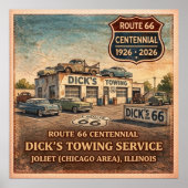 Joliet Illinois Route 66 Towing ポスター (正面)