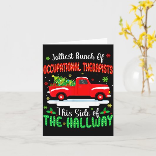 Jolliest Bunch Of Occupational Therasts Funny Chri カード (黄色い花)