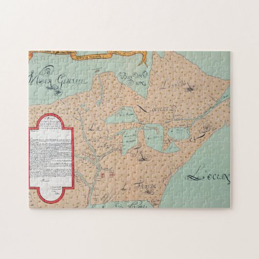 JOLLIET: 北アメリカ1674年 ジグソーパズル (横)