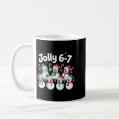 Jolly 6 7 Six Seven Meme Christmas Women Men Kids コーヒーマグカップ (左)