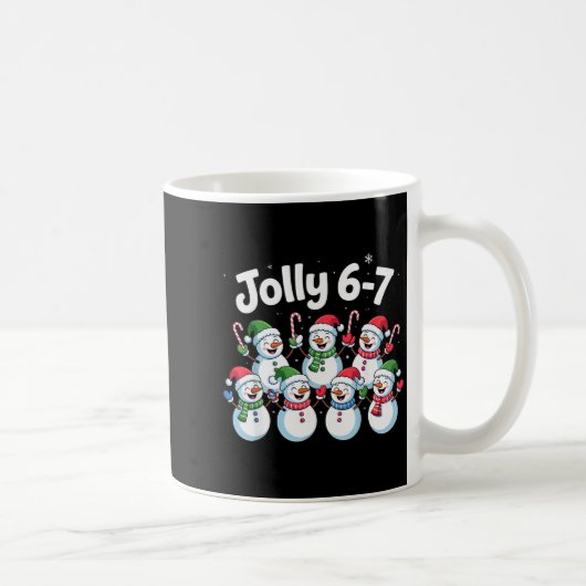 Jolly 6 7 Six Seven Meme Christmas Women Men Kids コーヒーマグカップ (右)