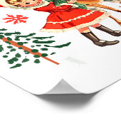 Jolly Af Christmas Retro 50s Cute Girl And Deer Vi ポスター (角)