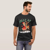 Jolly Af Christmas Retro 50s Cute Girl And Deer Vi Tシャツ (正面フル)