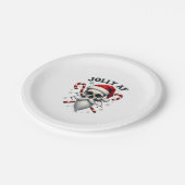 Jolly Af Christmas Skull Santa Hat Happy Xmas Holi ペーパープレート (アングル)