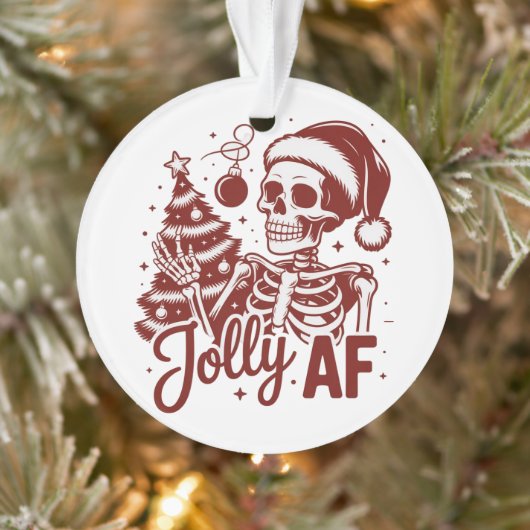 Jolly Af Skeleton Snarky Christmas Sarcastic Funny オーナメント (ツリー)