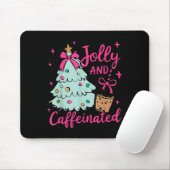 Jolly &amp; Caffeinated Coffee Coquette Bow Xmas T マウスパッド (マウス)