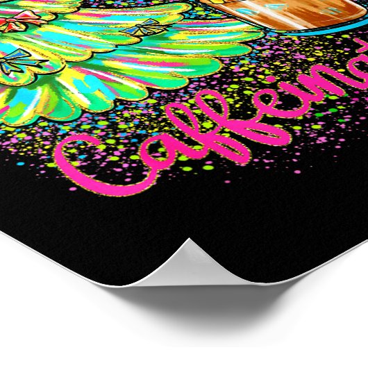 Jolly And Caffeinated Christmas Tree Coquette Bow  ポスター (角)