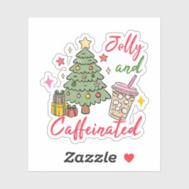 Jolly and Caffeinated Holiday Stickers シール