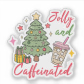 Jolly and Caffeinated Holiday Stickers シール (正面)