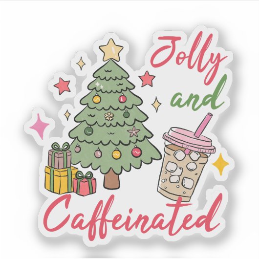 Jolly and Caffeinated Holiday Stickers シール (正面)