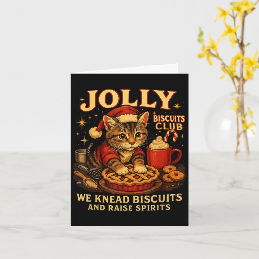 Jolly Biscuits Club We Knead Cat Xmas  カード (黄色い花)