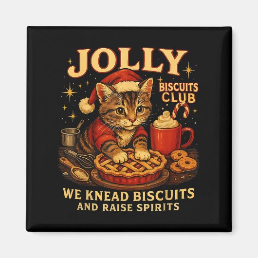 Jolly Biscuits Club We Knead Cat Xmas  マグネット (正面)