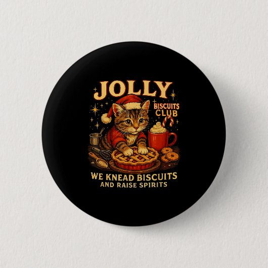 Jolly Biscuits Club We Knead Cat Xmas  缶バッジ (正面)