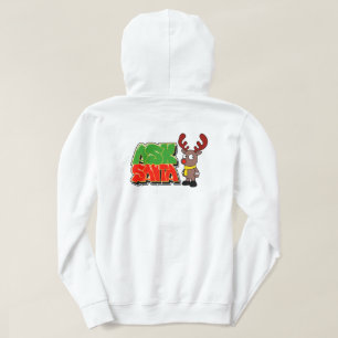 Jolly & Bright – Cute Santa and Reindeer Christmas パーカ