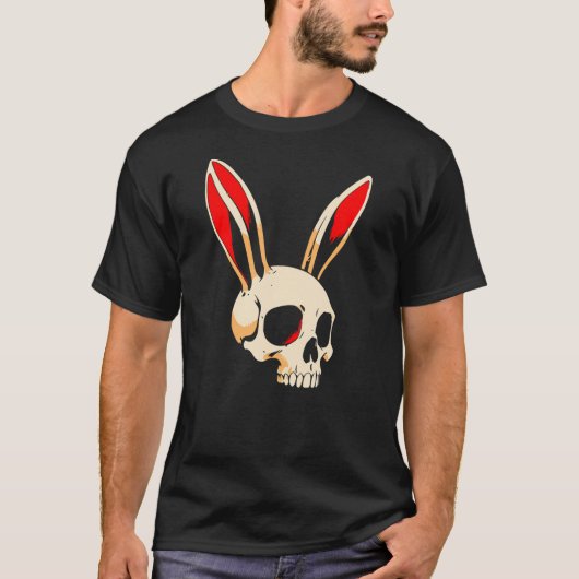 Jolly Bunny Roger Rabbit Skull Crossbones Men Wome Tシャツ (正面)