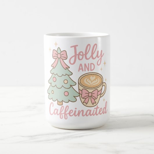 Jolly & Caffeinated Coquette Christmas Latte Mug コーヒーマグカップ (中央)