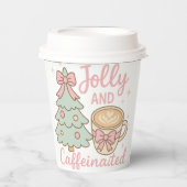 Jolly & Caffeinated Coquette Christmas Latte Mug 紙コップ (正面)