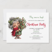 Jolly Cartoon Granny Holiday Party Celebration 招待状 (正面)