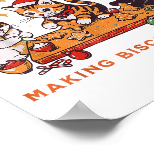 Jolly Christmas Biscuits Bakery Baking Crew Xmas C ポスター (角)
