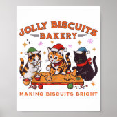 Jolly Christmas Biscuits Bakery Baking Crew Xmas C ポスター (正面)