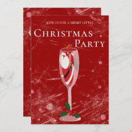 Jolly Christmas Cheers with Santa champagne 招待状
