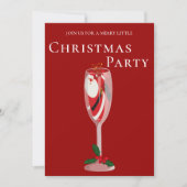 Jolly Christmas Cheers with Santa champagne 招待状 (正面)