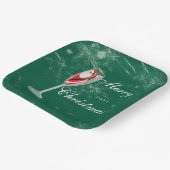 Jolly Christmas Cheers with Santa Champagne winter ペーパープレート (傾斜あり)