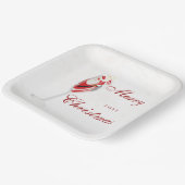 Jolly Christmas Cheers with Santa Champagne winter ペーパープレート (傾斜あり)