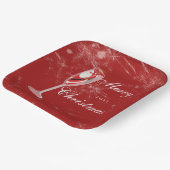 Jolly Christmas Cheers with Santa Champagne winter ペーパープレート (傾斜あり)