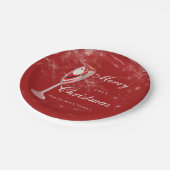 Jolly Christmas Cheers with Santa Champagne winter ペーパープレート (アングル)