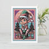 Jolly Christmas Elf - Traditional Holiday Card シーズンカード (スタンド正面)